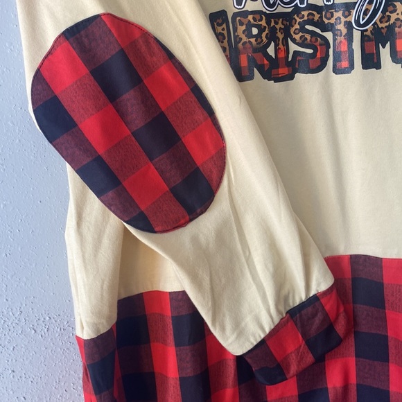 Merry Christmas Women’s Large Long Sleeve Buffalo Black/Red - Picture 4 of 6